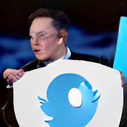 Mit KI erstelltes Bild von Elon Musk und dem Twitter-Logo